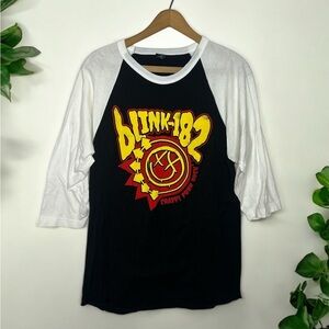 BLINK 182 Double Graphic Raglan Baseball 2016 Concert Punk Rock T Shirt